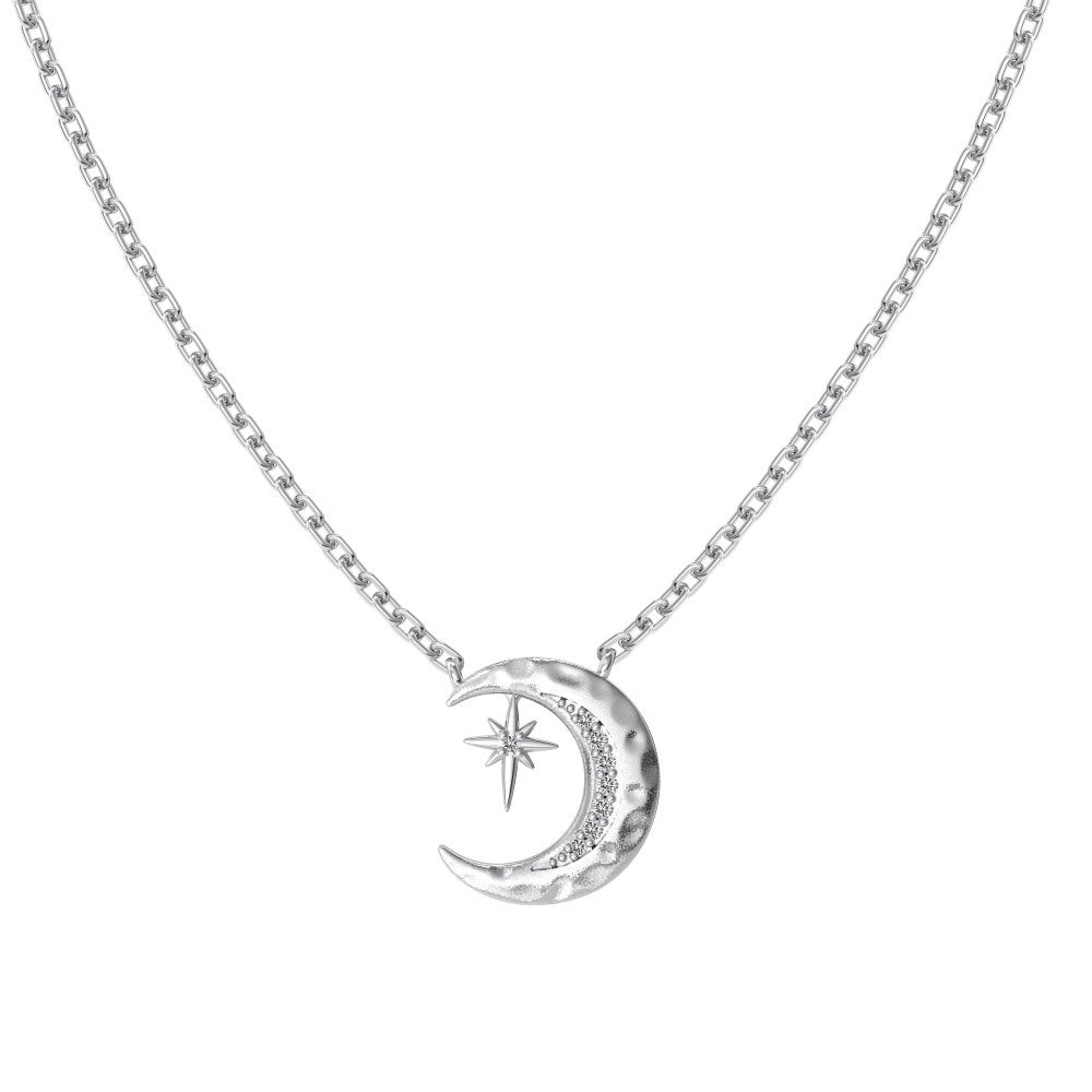 "Lunar Glow" S925 Sterling Silver Moon Pendant Necklace