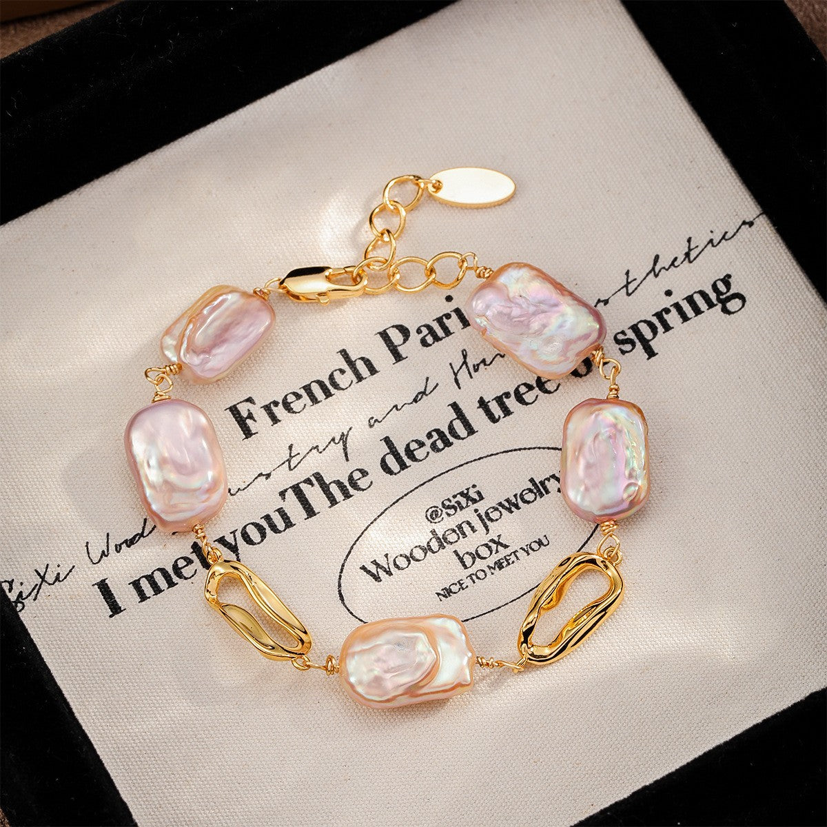 Lumière Pearl Eco Copper 18K Gold Plated Baroque Freshwater Pearl Bracelet