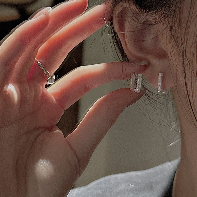 "Shimmer Square" S925 Sterling Silver Earrings