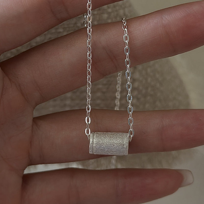 "Brushed Elegance" 925 Sterling Silver Necklace – Vintage-Inspired, Textured Finish