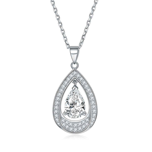 Teardrop Radiance 925 Sterling Silver Zircon Jewelry Set
