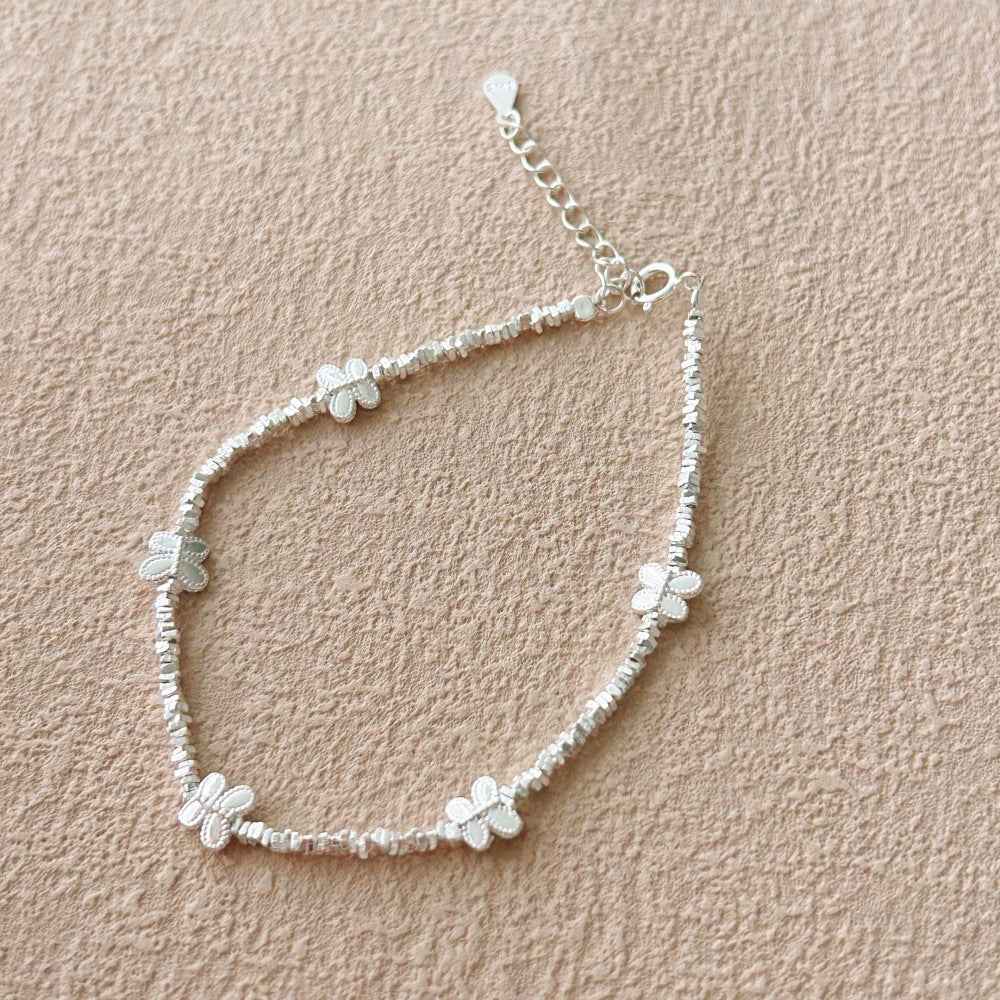 “Silver Flutter” S925 Sterling Silver Butterfly Beaded Bracelet