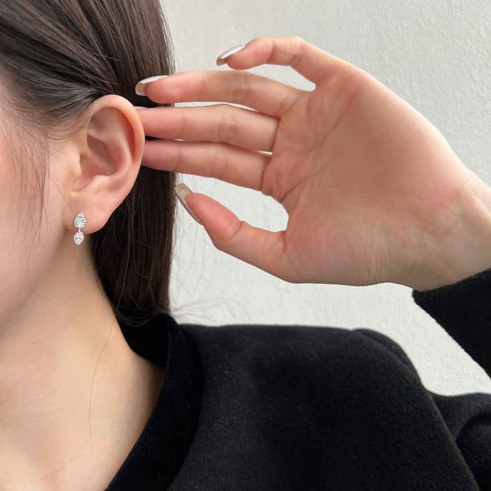 "Tear of Light" 925 Sterling Silver Drop Zircon Jewelry Set