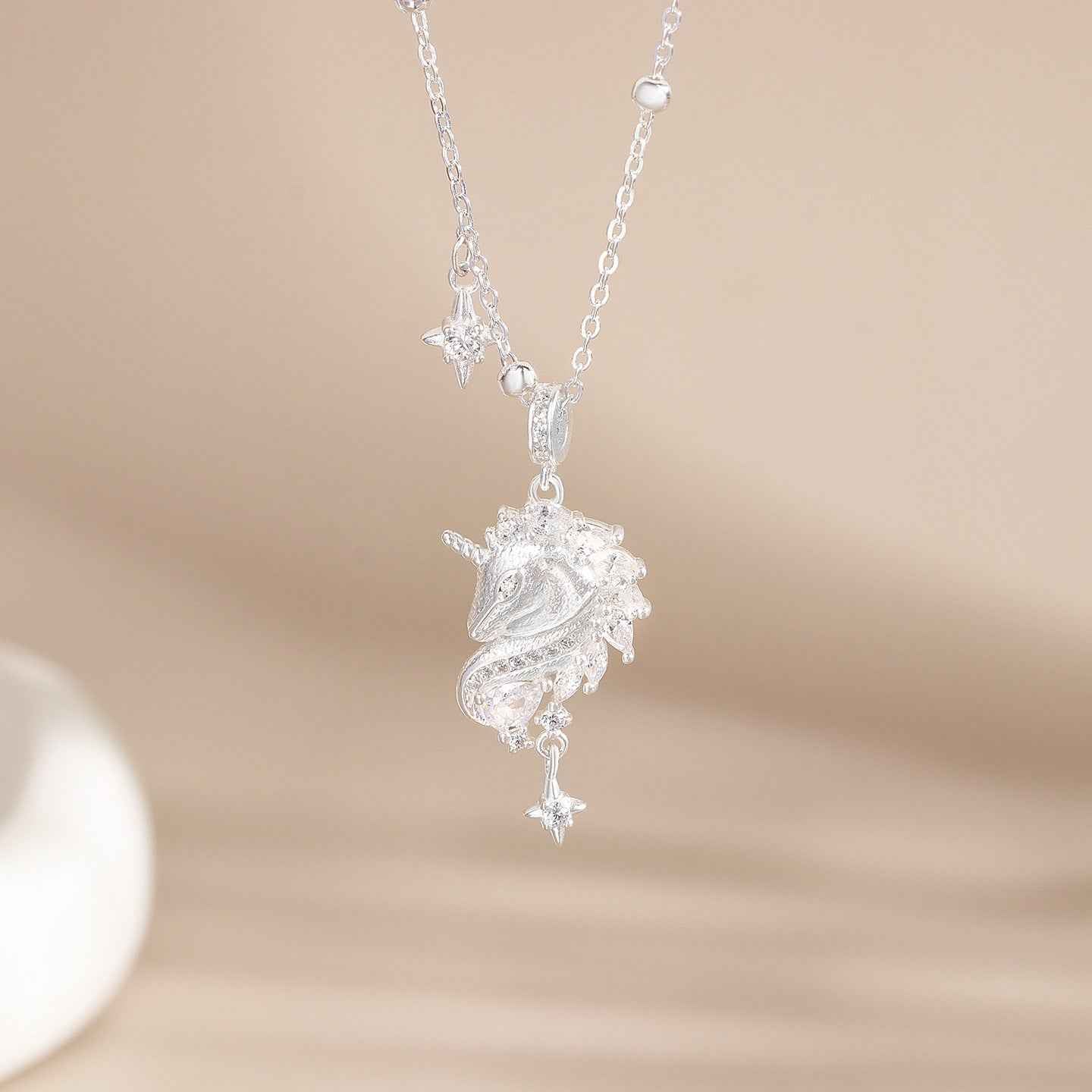 “Celestial Unicorn” S999 Fine Silver Unicorn Pendant Necklace