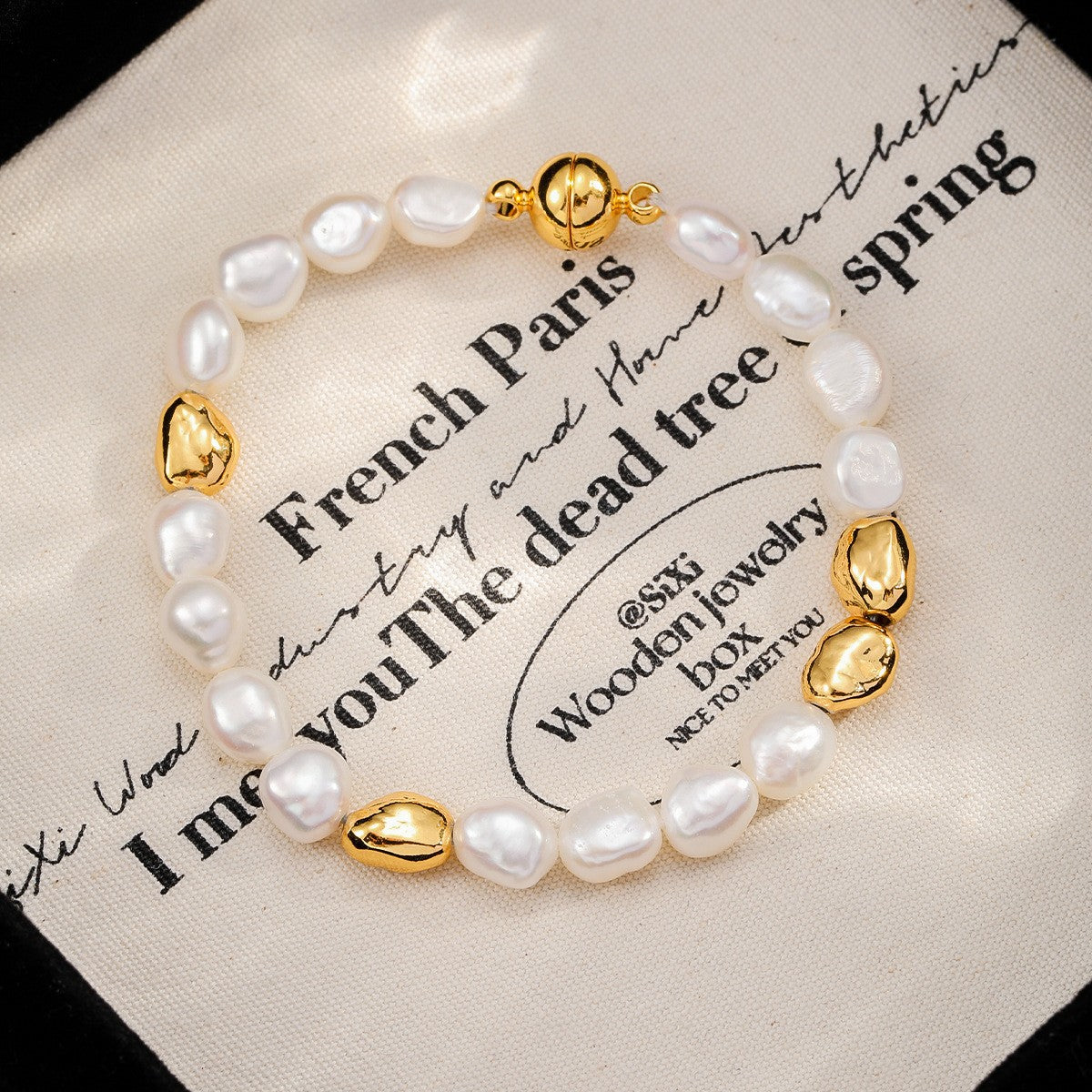 Auréole Baroque Eco-Friendly Copper 18K Gold Plated Baroque Freshwater Pearl Bracelet
