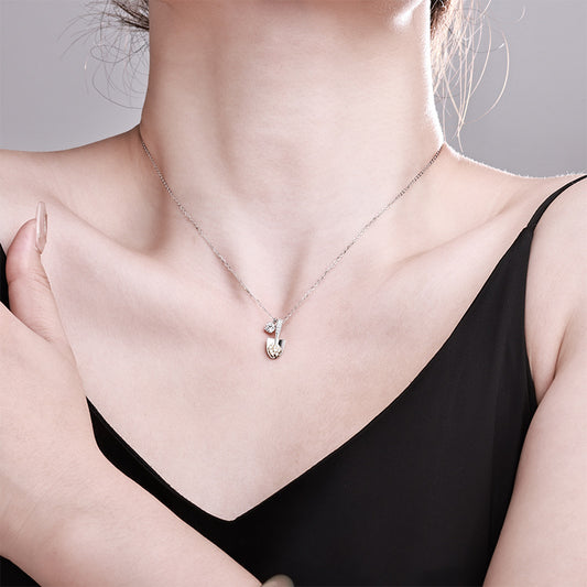 “Lucky Shovel Spark” 925 Sterling Silver Moissanite Shovel Pendant Necklace