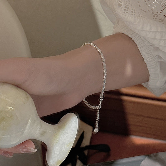 "Shimmering Waves" 999 Silver Bracelet – Minimalist Sparkle