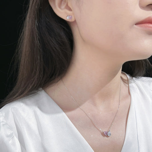 "Heart & Tear" S925 Sterling Silver Necklace and Earring Set