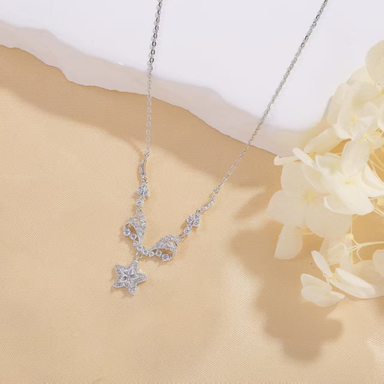 Stellar Winglight 925 Sterling Silver Star Wing Necklace