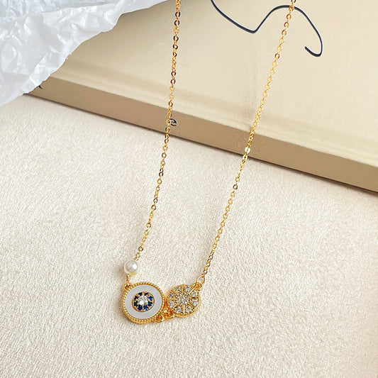 “Stellar Weave” Nacre Eight-Point Star 18K Gold Plated Copper Jewelry Set