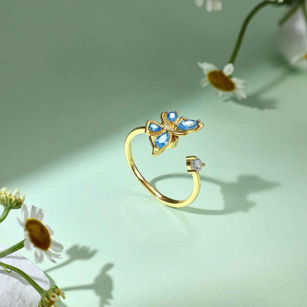 "Calm Flutter" 925 Sterling Silver Adjustable Ring