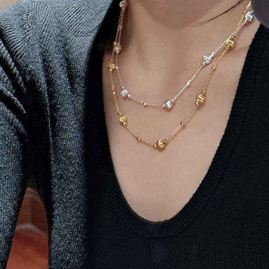 "Cat’s Eye Beads" 925 Sterling Silver Necklace