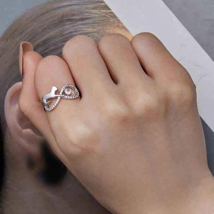 “Infinite Cat” S925 Sterling Silver Zircon Ring