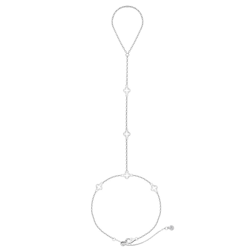 "Lucky Grace" S925 Sterling Silver Finger-Linked Bracelet