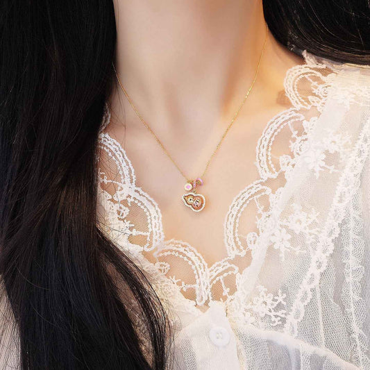 “Fortune Gourd” 925 Sterling Silver Enamel Lucky Gourd Necklace