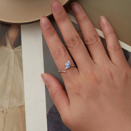 “Azure Ray” S925 Sterling Silver Open Ring