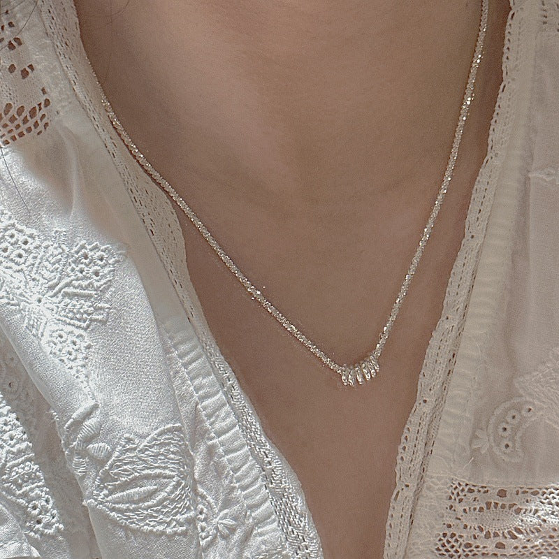 "Shimmer Loop" S925 Sterling Silver Necklace