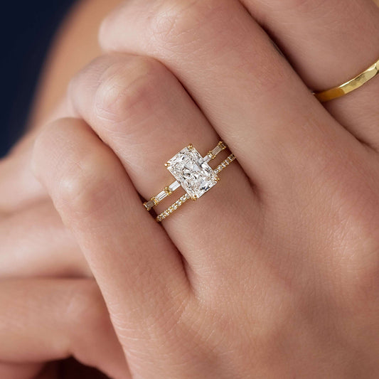 "Radiant Prism" 925 Sterling Silver Radiant-Cut Zircon Ring