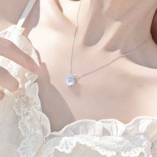 “Aurora Starlight” 925 Sterling Silver Iridescent Star Necklace