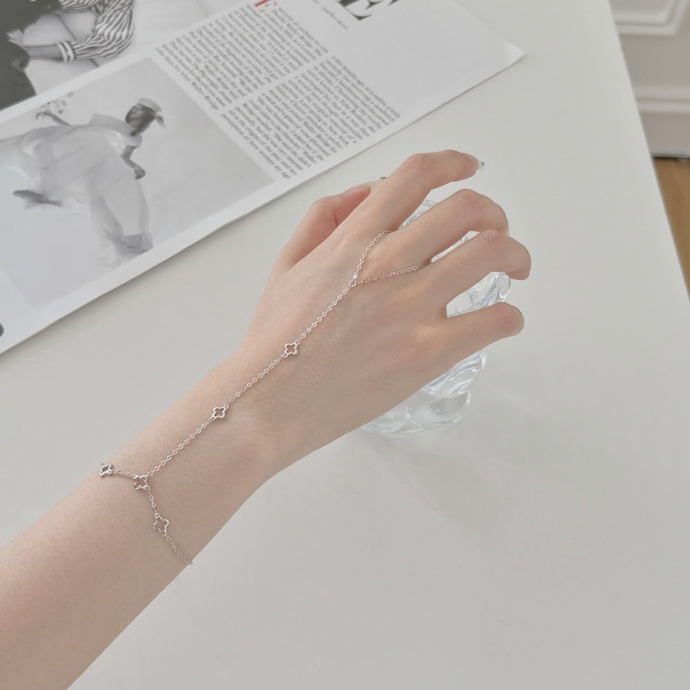 "Lucky Grace" S925 Sterling Silver Finger-Linked Bracelet
