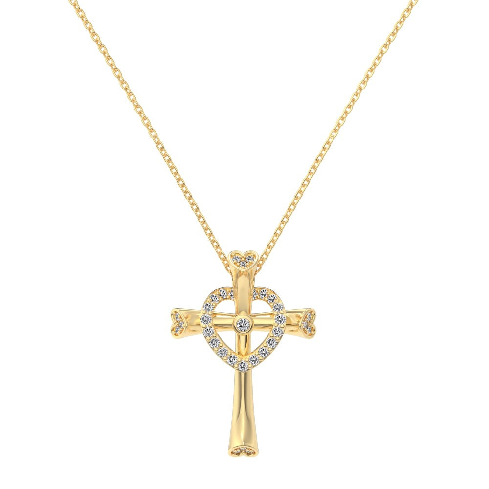 "Divine Heart" S925 Sterling Silver Dual Pendant Necklace