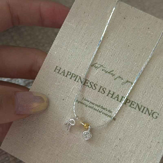 "Letter Charm" 925 Sterling Silver Necklace