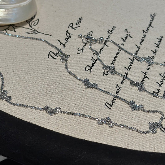 "Heartlink" S925 Sterling Silver Retro Heart Chain Necklace and Bracelet Set