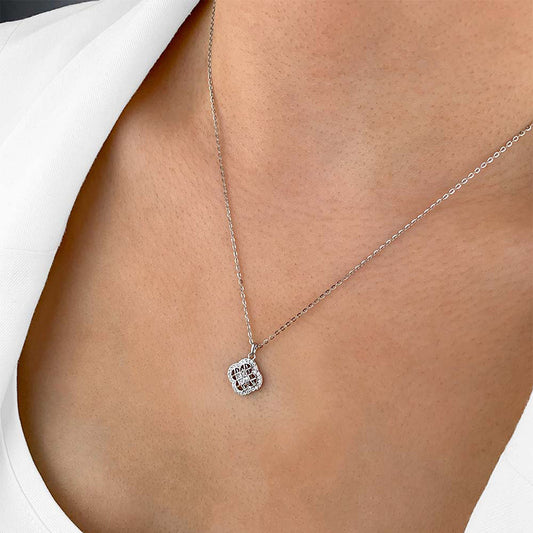 “Cloverline Grace” 925 Sterling Silver Micro Pavé Openwork Clover Necklace