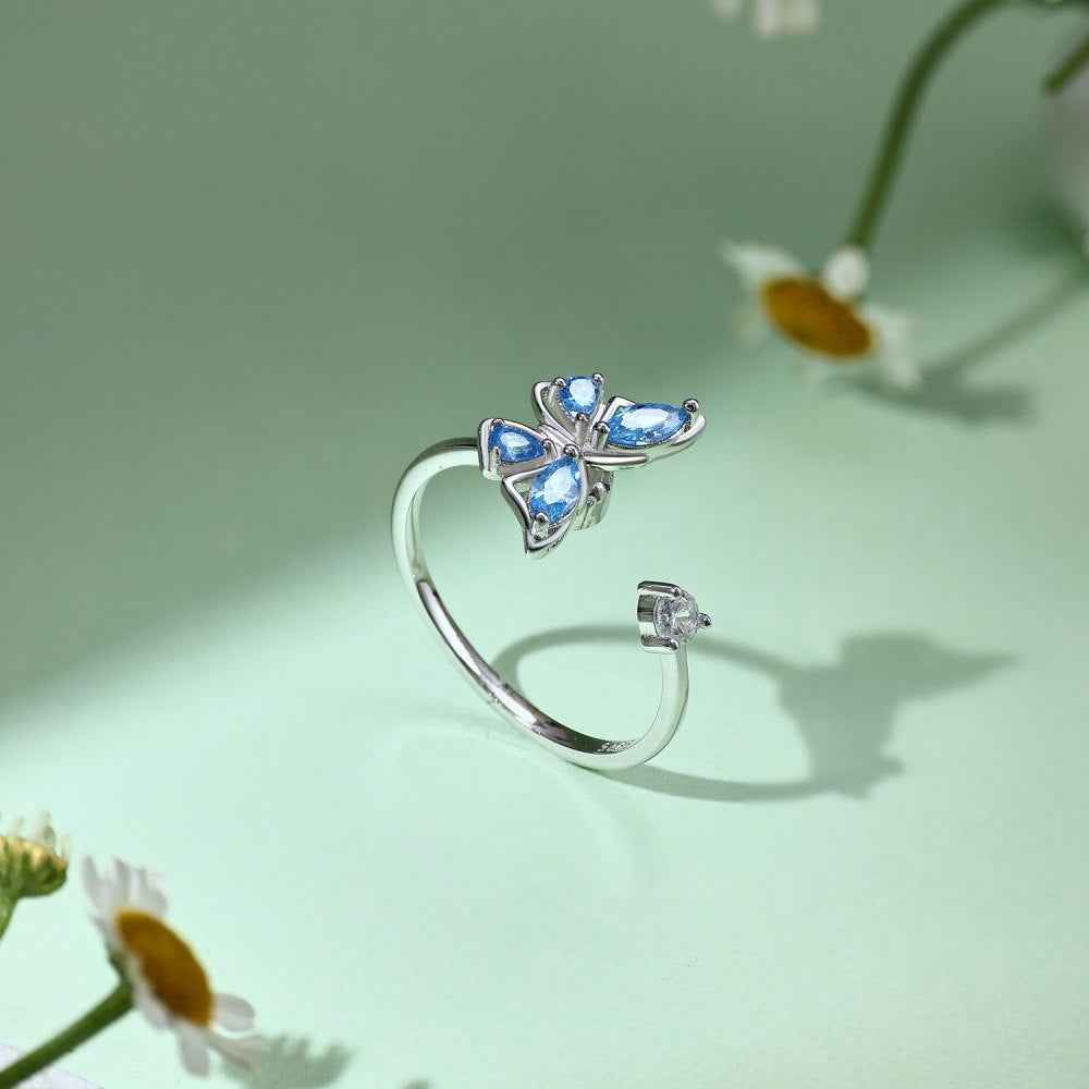 "Calm Flutter" 925 Sterling Silver Adjustable Ring