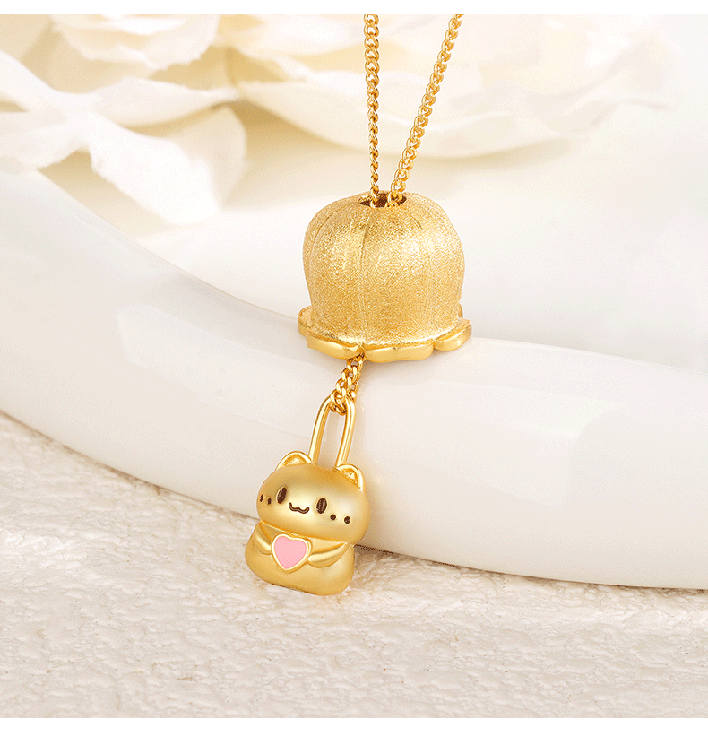 “Peekaboo Kitty” 925 Sterling Silver Lucky Cat Necklace
