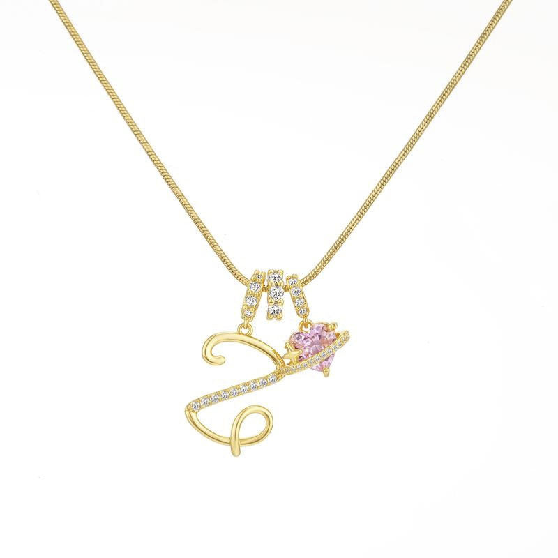 “Celestial Initial” Gold Plated Brass Alphabet Pendant Necklace