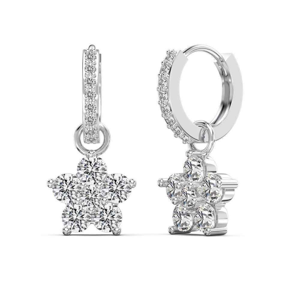 “Dopamine Bloom” S925 Sterling Silver Color Crystal Hoop Earrings