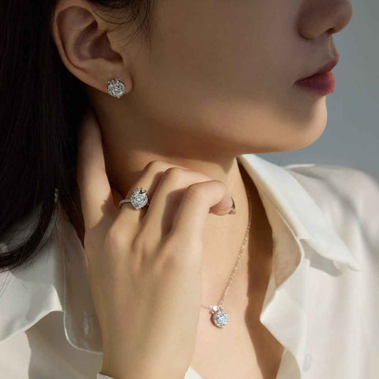 Crowned Heart Royale 925 Sterling Silver Crown Heart Jewelry Set