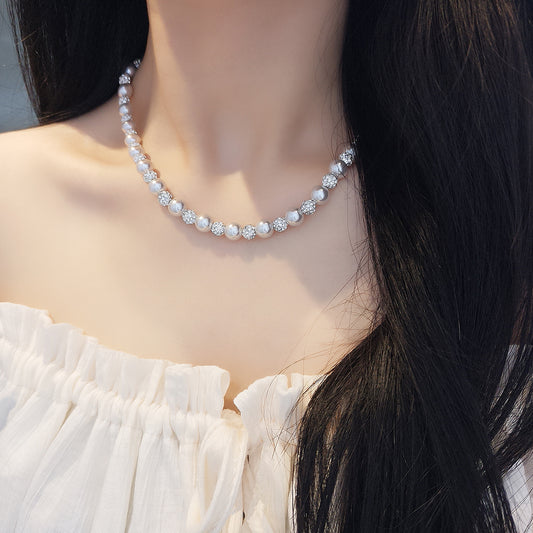 “Roselle Shambhala” S925 Sterling Silver Pearl Jewelry Set (Necklace & Bracelet)