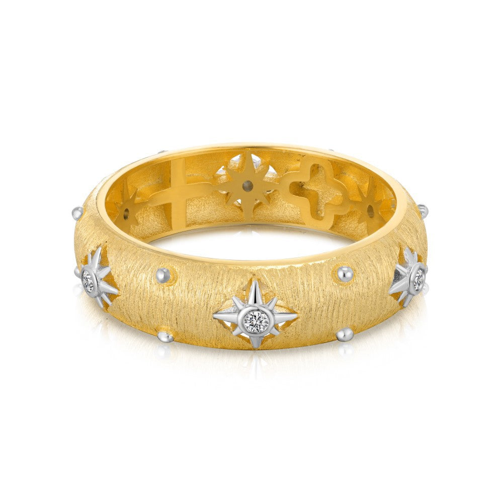 "Gilded Bloom" 925 Sterling Silver Filigree Clover Necklace & Ring Set