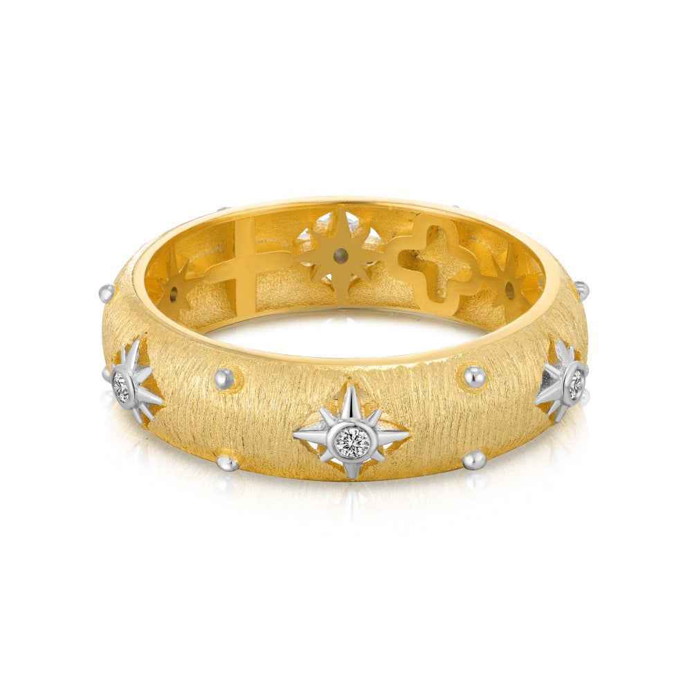 "Gilded Bloom" 925 Sterling Silver Filigree Clover Necklace & Ring Set