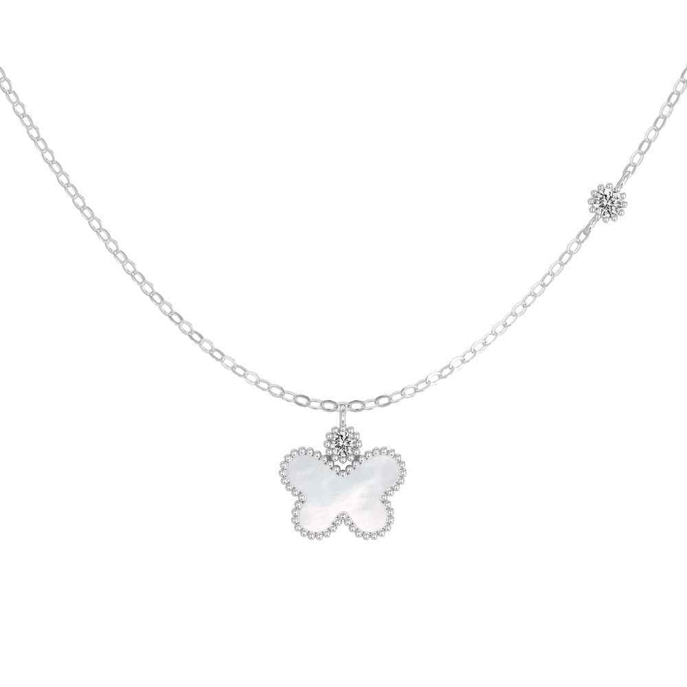 Butterfly Gleam” S925 Sterling Silver Mother-of-Pearl Butterfly