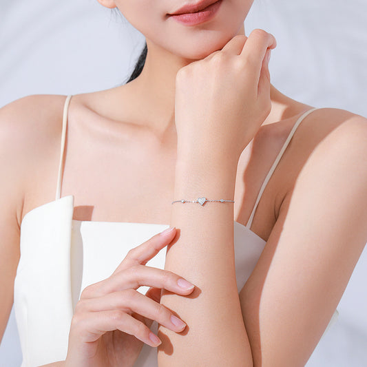 “Sweet Celeste” 925 Sterling Silver Pavé Charm Bracelet