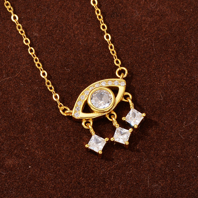 "Eye of Grace" 925 Sterling Silver Zircon Pendant Necklace