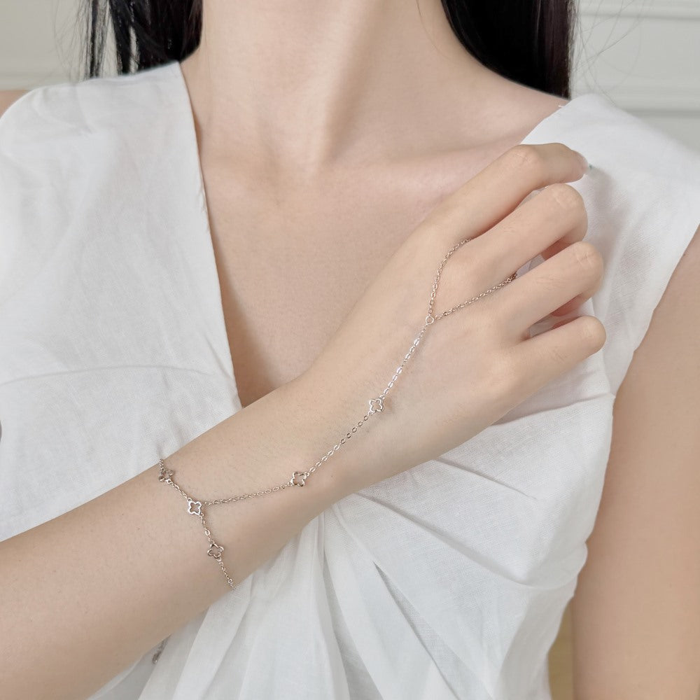 "Lucky Grace" S925 Sterling Silver Finger-Linked Bracelet