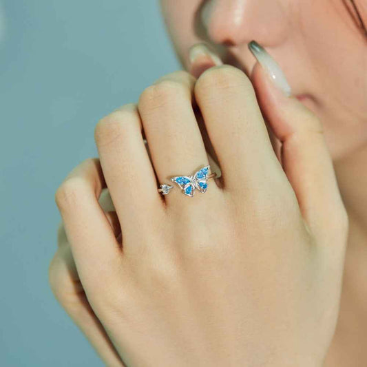 "Calm Flutter" 925 Sterling Silver Adjustable Ring