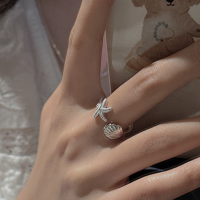"Seaside Treasures" Adjustable 925 Sterling Silver Ring