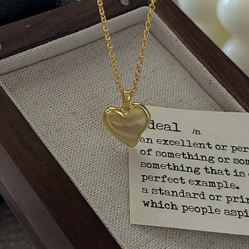 "Matte Heart" S925 Sterling Silver Necklace