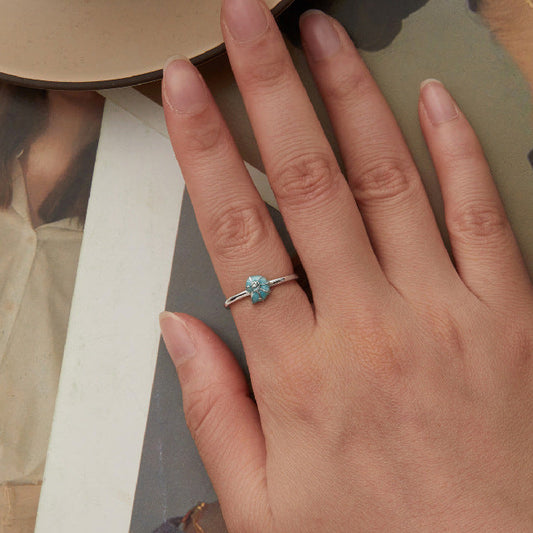 “Aqua Shell” S925 Sterling Silver Ocean-Inspired Adjustable Ring