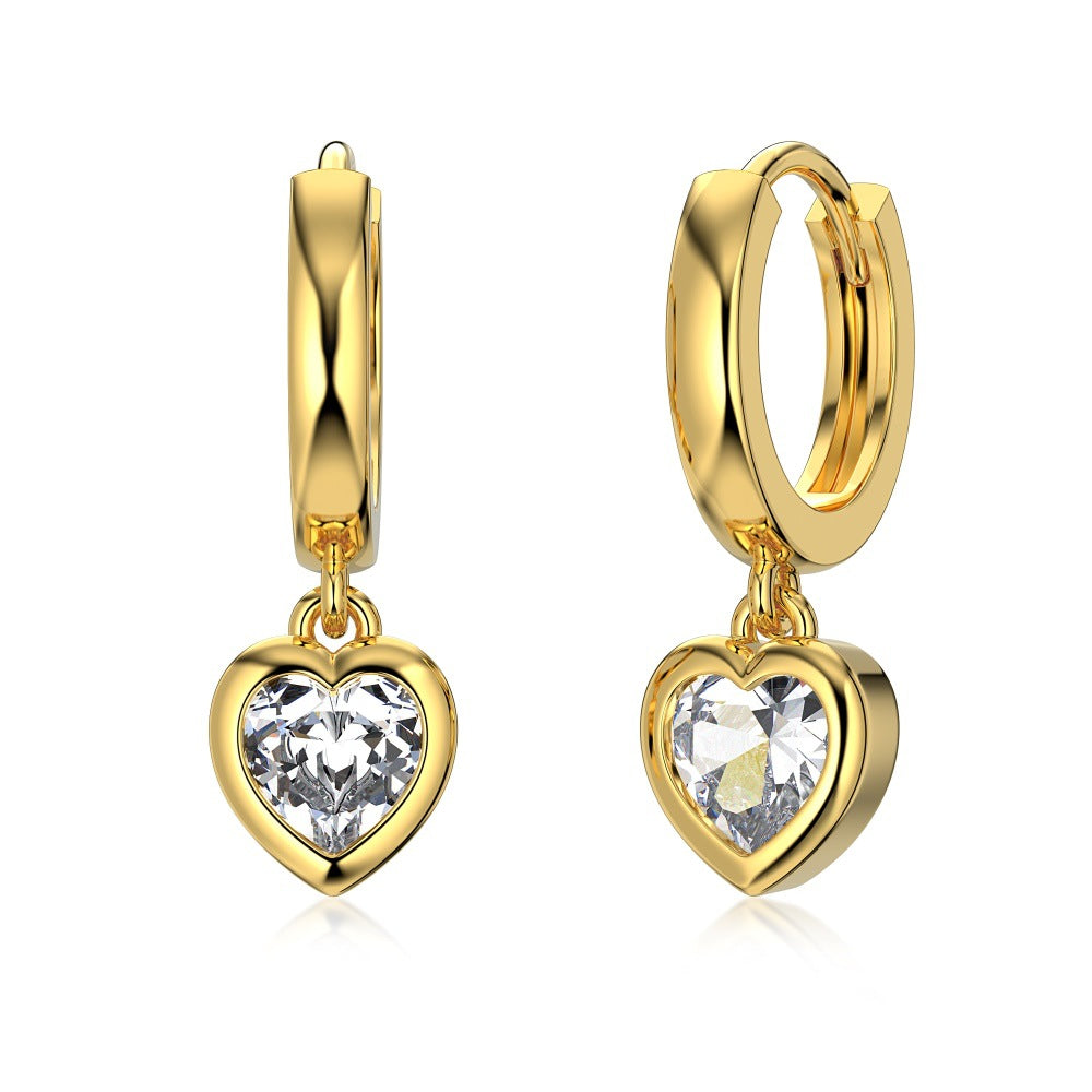 "Radiant Love" S925 Sterling Silver Heart Zircon Earrings
