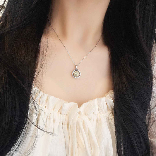 “Sunlit Bloom” S925 Sterling Silver Rotating Sunflower Necklace