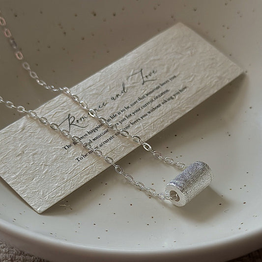 "Brushed Elegance" 925 Sterling Silver Necklace – Vintage-Inspired, Textured Finish