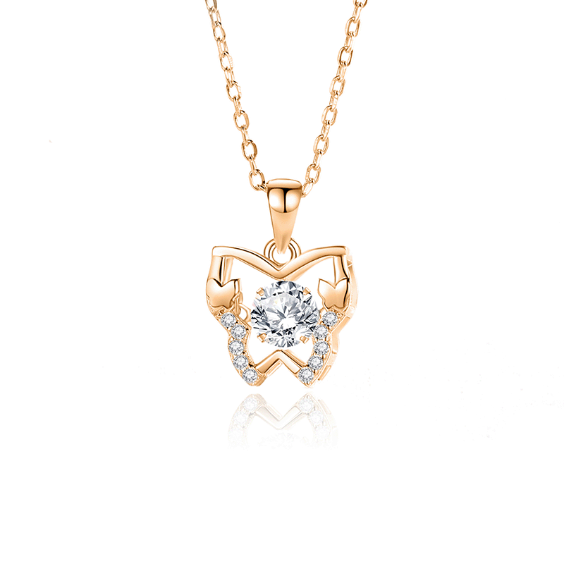 “Dancing Butterfly” S925 Sterling Silver Butterfly Pendant Necklace