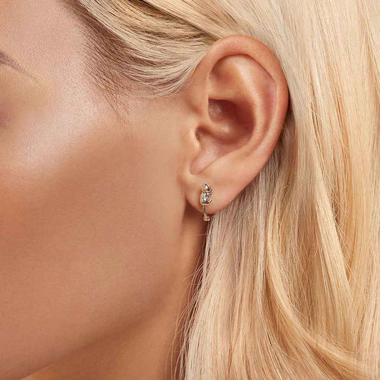 "Lazy Cat Hug" 925 Sterling Silver Cat Hoop Earrings – Playful & Adorable