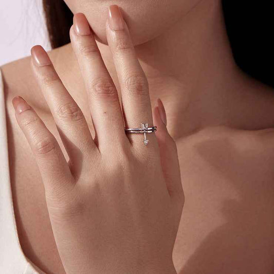 “Cupid’s Arrow” 925 Sterling Silver Adjustable Open Ring